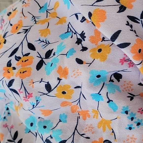 Ramy Brooke Printed Angelina Dress Floral Smocked Waist Ruffle Straps Sz L - Picture 11 of 11